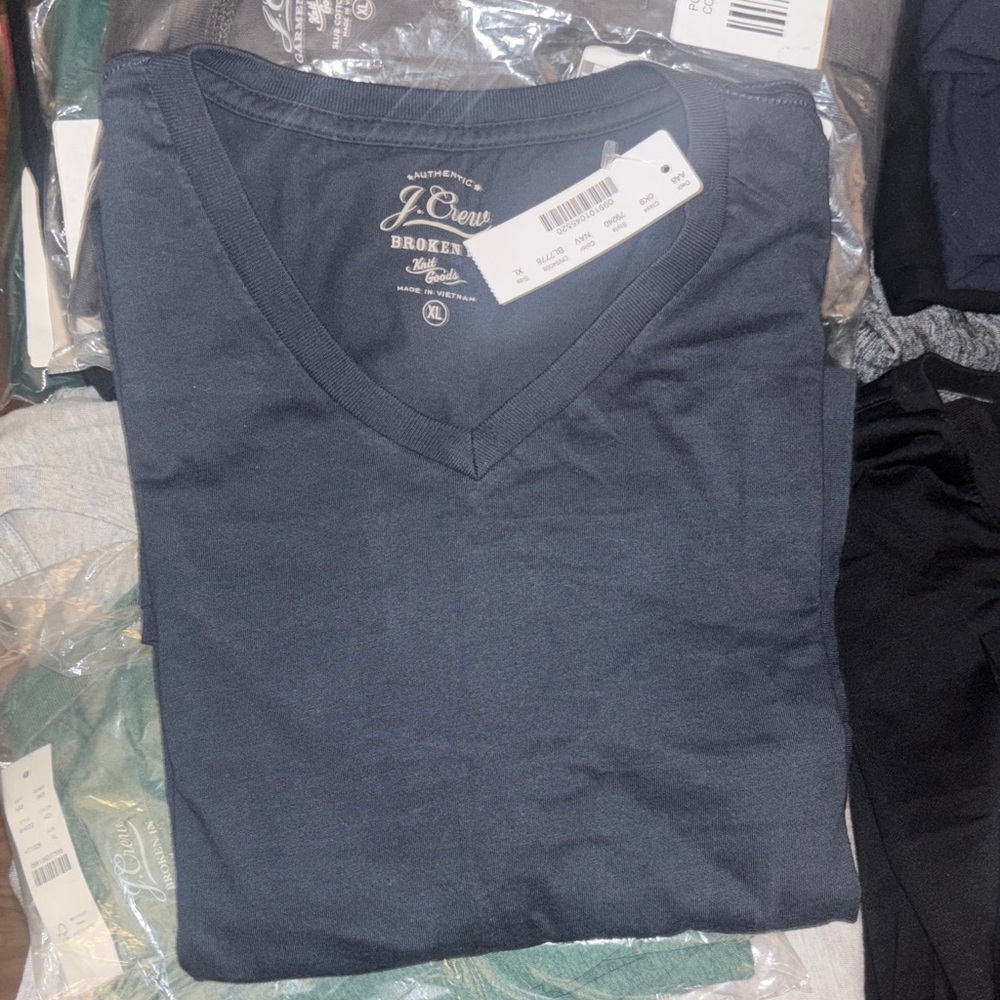 J. Crew Classic Navy V-Neck Tee